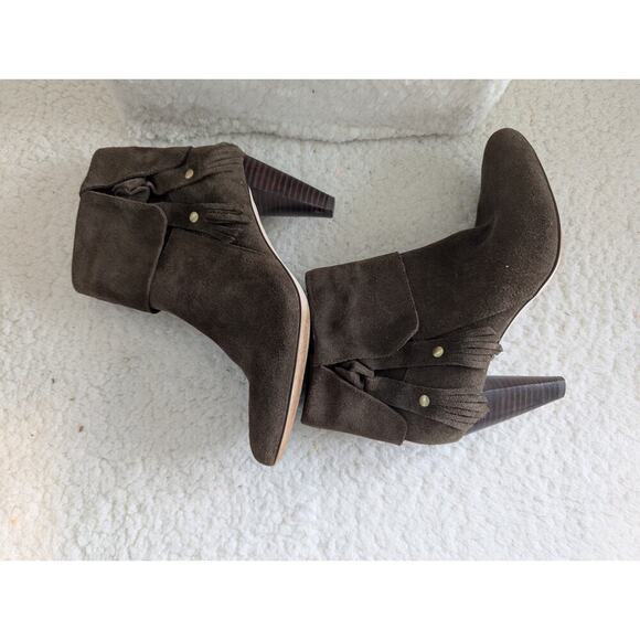 CORSO COMO Suede Fringe Detail Pointed Toe Bootie, Brown (Size 6.5 M) - Picture 4 of 15